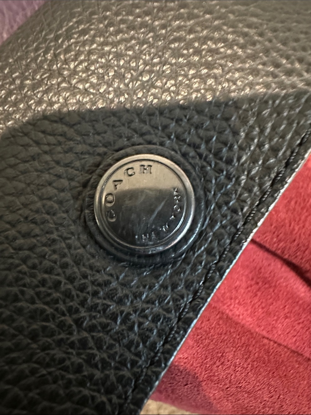 Coach Men's Black, Purple & Red Leather Suede Backpack - Picture 9 of 11